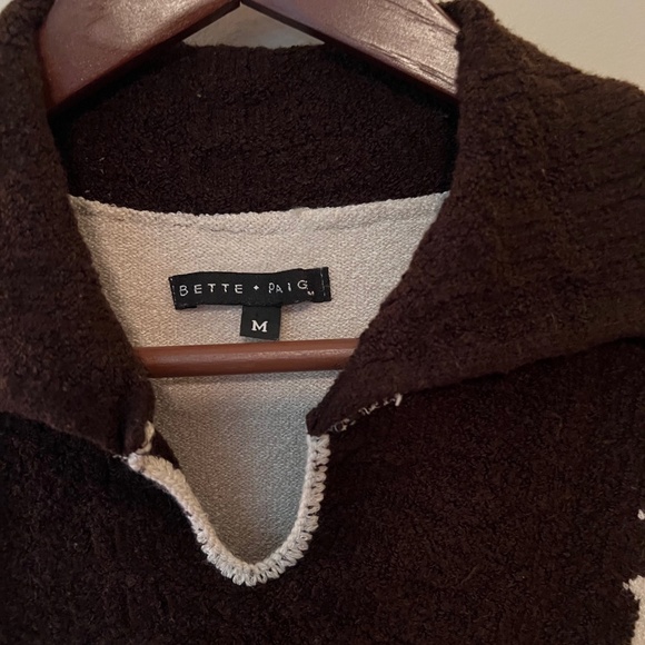 Bette Paige Sleeveless Brown & Tan Sweater Vest - Size M - Picture 4 of 9